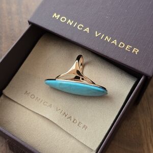 MONICA VINADER Nura Cocktail Ring - Turquoise & Rose Gold Sz 5.5 NWT
